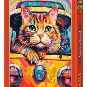 Puzzle 1000 elementów. Podróż autobusem dla kota