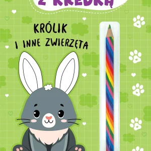 Kolorowanka z kredką. Królik i inne zwierzęta