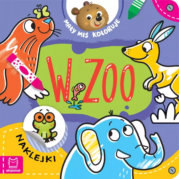 Mały miś koloruje. W zoo