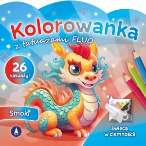 Kolorowanka z tatuażami fluo Smoki
