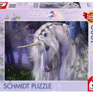 Puzzle 1000 Laurie Prindle Fioletowy jednorożec