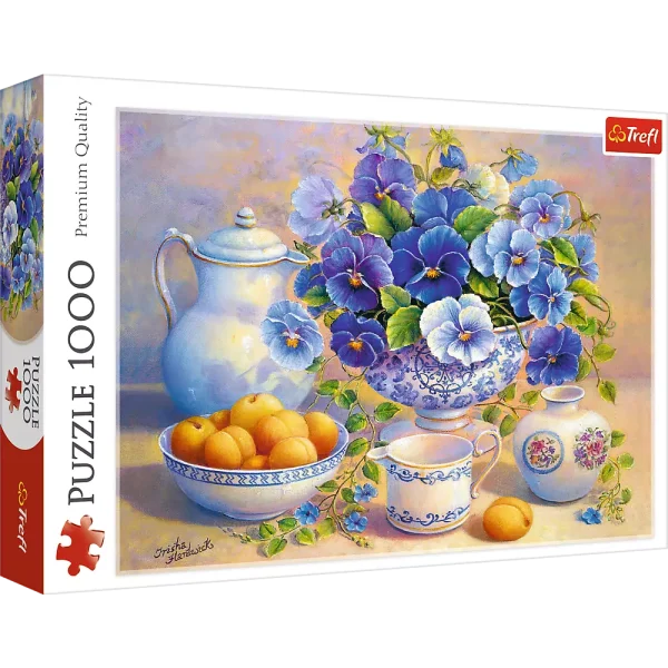 Puzzle 1000 elementów. Niebieski bukiet