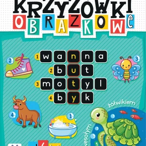 Krzyżówki obrazkowe z wesołym żółwikiem. Od 6 lat