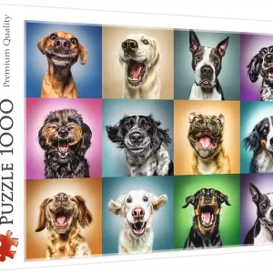 Puzzle 1000 elementów. Zabawne psie portrety
