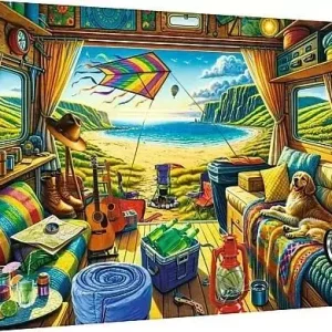 Puzzle 1000 elementów. Premium Plus. Tea Time. Kamperem w podróży