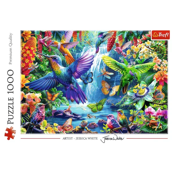 Puzzle 1000 elementów. Kolibry w tropikach