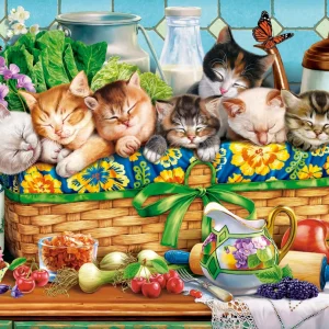 Puzzle 1000 elementów. Śpiące kocięta