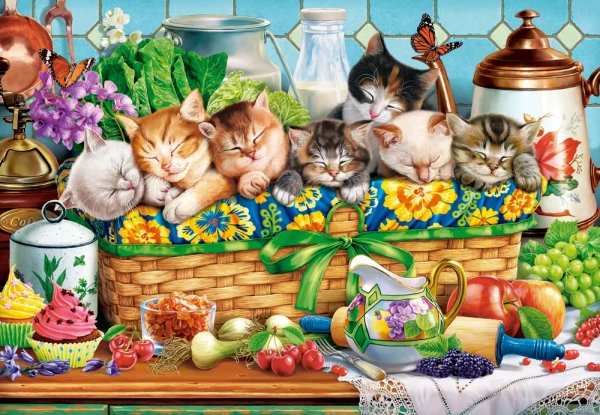 Puzzle 1000 elementów. Śpiące kocięta