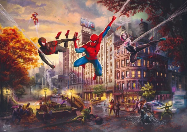 Schmidt PQ Puzzle 1000 el. THOMAS KINKADE Spider-Man i przyjaciele Marvel