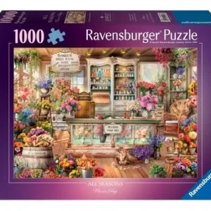 Puzzle 1000 Kot w kwiaciarni