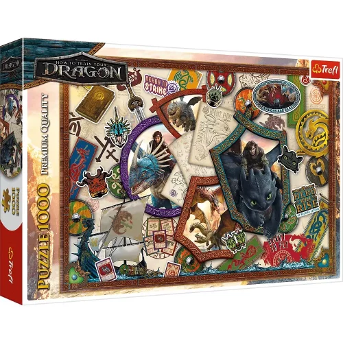 Puzzle 1000 elementów. Jak wytresować smoka, bohaterowie