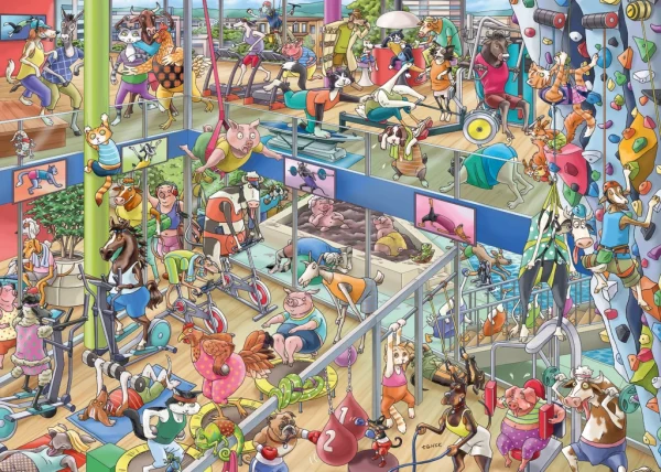 Puzzle 1000 elementów. Zwierzęta na siłowni