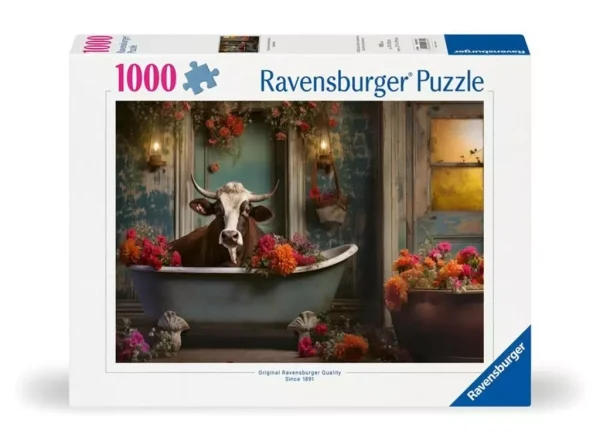 Puzzle 1000 elementów. Krowa w kąpieli