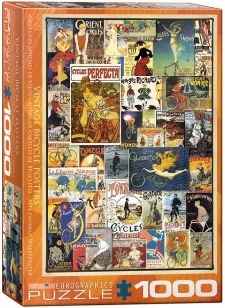 Puzzle 1000 elementów. Stare plakaty, rowery
