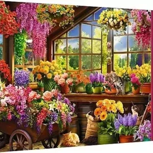 Puzzle 1000 elementów. Premium Plus. Tea Time. Przygotowania do wiosny