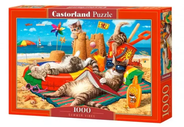 Puzzle 1000 elementów. Koty na wakacjach