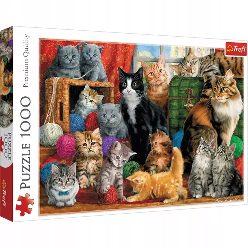 Puzzle 1000 elementów. Kocie spotkanie