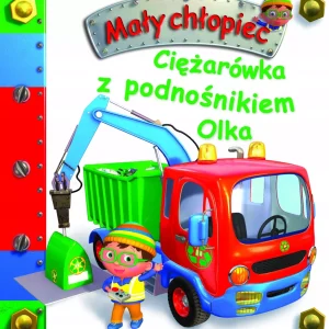Ciężarówka z podnośnikiem Olka. Mały chłopiec
