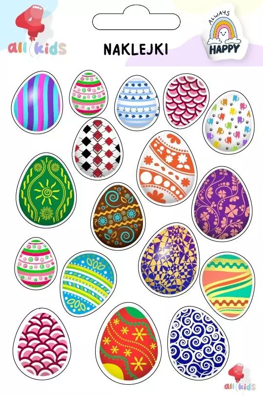 Naklejki dla dzieci Wielkanoc Pisanki