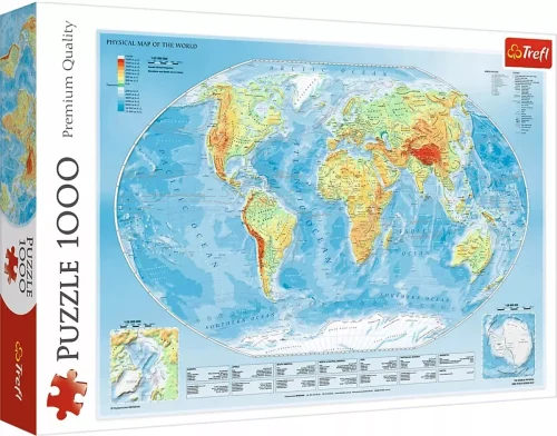 Puzzle 1000 elementów. Mapa fizyczna świata