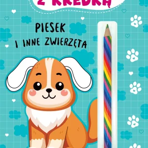 Kolorowanka z kredką. Piesek i inne zwierzęta