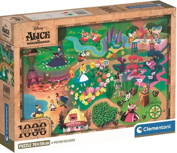 Puzzle 1000 elementów. Alicja w Krainie Czarów, mapa