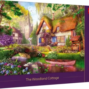 Puzzle 1000 elementów. Premium Plus Quality. Tea Time. Urocza chatka w lesie