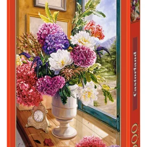 Puzzle 1000 elementów. Martwa natura z hortensjami