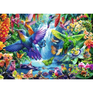 Puzzle 1000 elementów. Kolibry w tropikach
