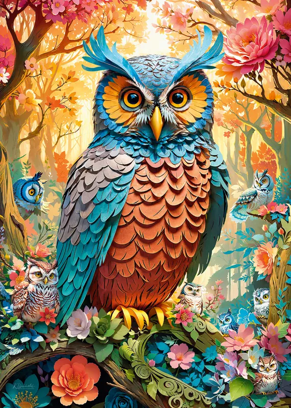 Puzzle 1000 elementów. Pikowana sowa 30776