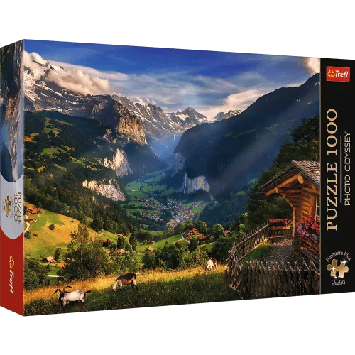 Puzzle 1000 elementów. Premium Plus Quality. Photo Odyssey. Dolina Lauterbrunnen, Szwajcaria