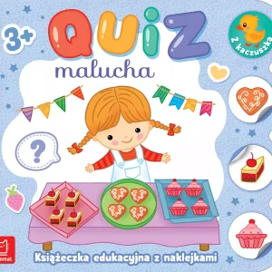 Quiz malucha. Książeczka edukacyjna z naklejkami z kaczuszką 3+