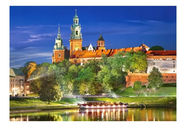 Puzzle 1000 elementów. Zamek Królewski na Wawelu nocą, Kraków