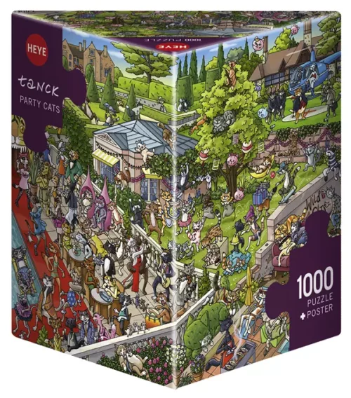 Puzzle 1000 elementów. Kocia impreza (puzzle+ plakat)