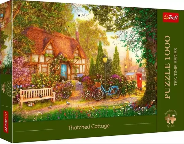 Puzzle 1000 elementów. Premium Plus Quality. Tea Time. Domek pod strzechą