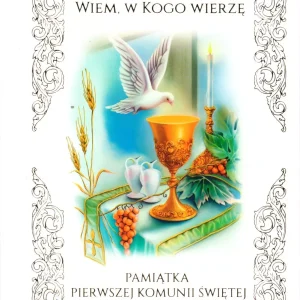 Wiem, w Kogo wierzę. Pamiątka Pierwszej Komunii Świętej, gołąb