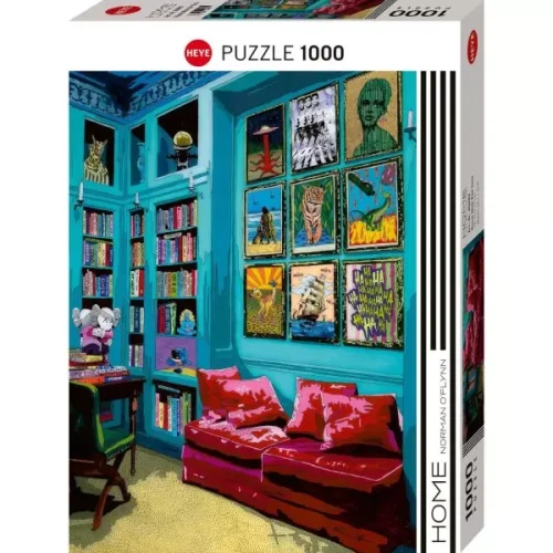 Puzzle 1000 elementów. Pokój z czerwoną sofą, Norman O'Flynn