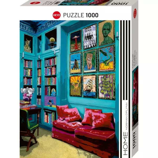 Puzzle 1000 elementów. Pokój z czerwoną sofą, Norman O'Flynn