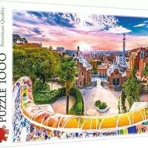 Puzzle 1000 elementów. Zachód słońca nad Barceloną, Hiszpania