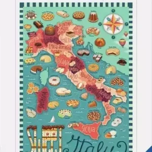 Puzzle 1000 Mapa włoskich słodkości