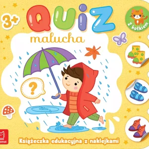 Quiz malucha. Książeczka edukacyjna z naklejkami z kotkiem 3+