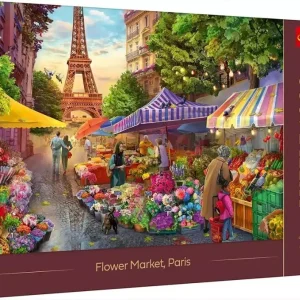 Puzzle 1000 elementów. Premium Plus Quality. Tea Time. Targ kwiatowy, Paryż