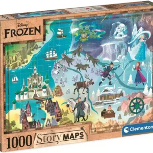 Puzzle 1000 elementów. Story Maps. Kraina Lodu