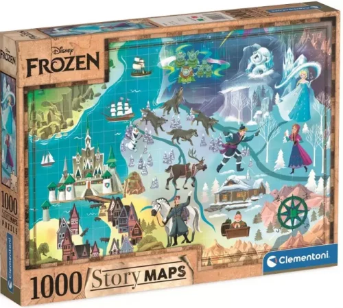 Puzzle 1000 elementów. Story Maps. Kraina Lodu