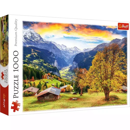Puzzle 1000 elementów. Malownicza wioska, Alpy