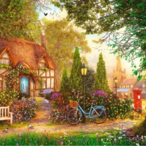 Puzzle 1000 elementów. Premium Plus Quality. Tea Time. Domek pod strzechą