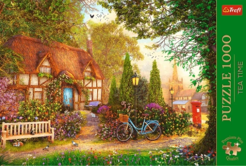 Puzzle 1000 elementów. Premium Plus Quality. Tea Time. Domek pod strzechą