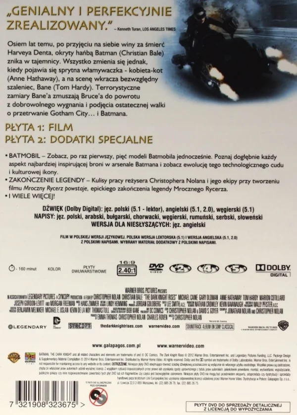 Batman | Mroczny Rycerz Powstaje | Premium Collection | 2 DVD | Christopher Nolan