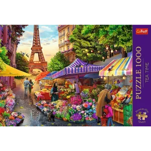 Puzzle 1000 elementów. Premium Plus Quality. Tea Time. Targ kwiatowy, Paryż