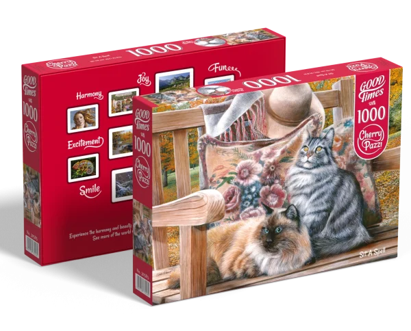 Puzzle 1000 elementów. Siedzące koty 30585